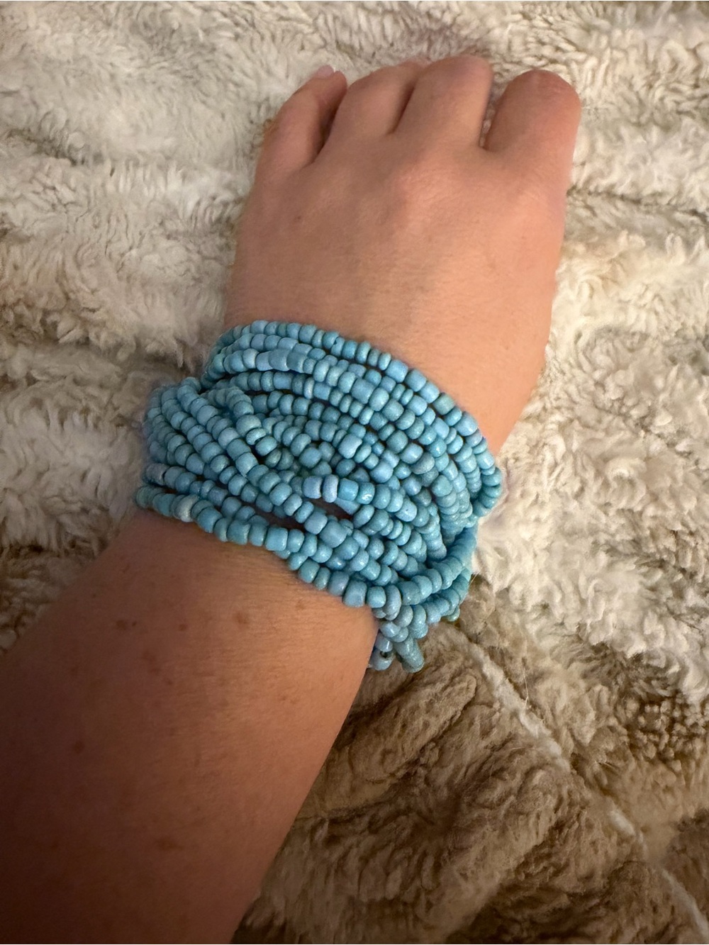 Turquoise Beaded Multi-Strand Stretch Bracelet - Women Jewelry